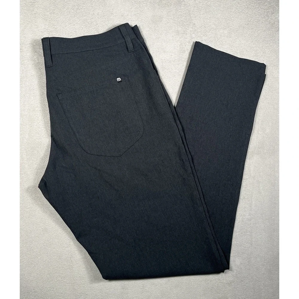 TravisMathew Mens Open To Close Golf Pants Stretch Performance Gray 33x33